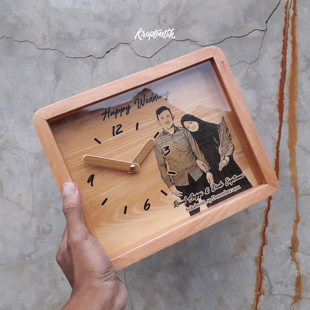Jam dinding custom 25x30, Jam dinding kayu, Jam dinding custom, Jam dinding, Wall decor, hiasan Dind