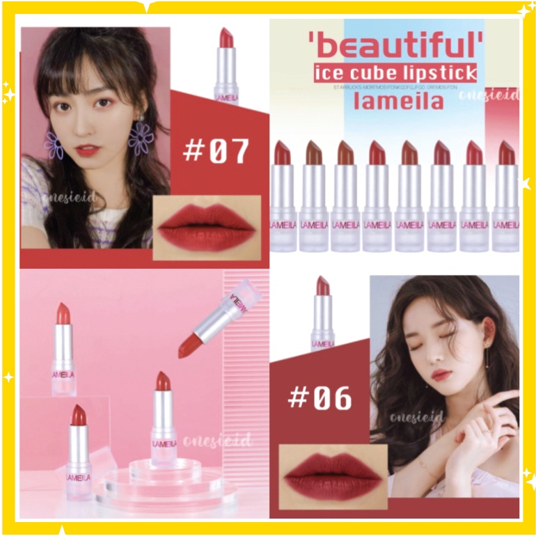 LAMEILA Ice Cube Lipstick Matte Lipstik Tahan Lama 8 Warna LA080 2029