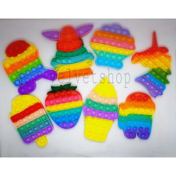 pop it fidget toys UV PELANGI UNICORN - AMONG US - Stitch - Owl UV Import-6