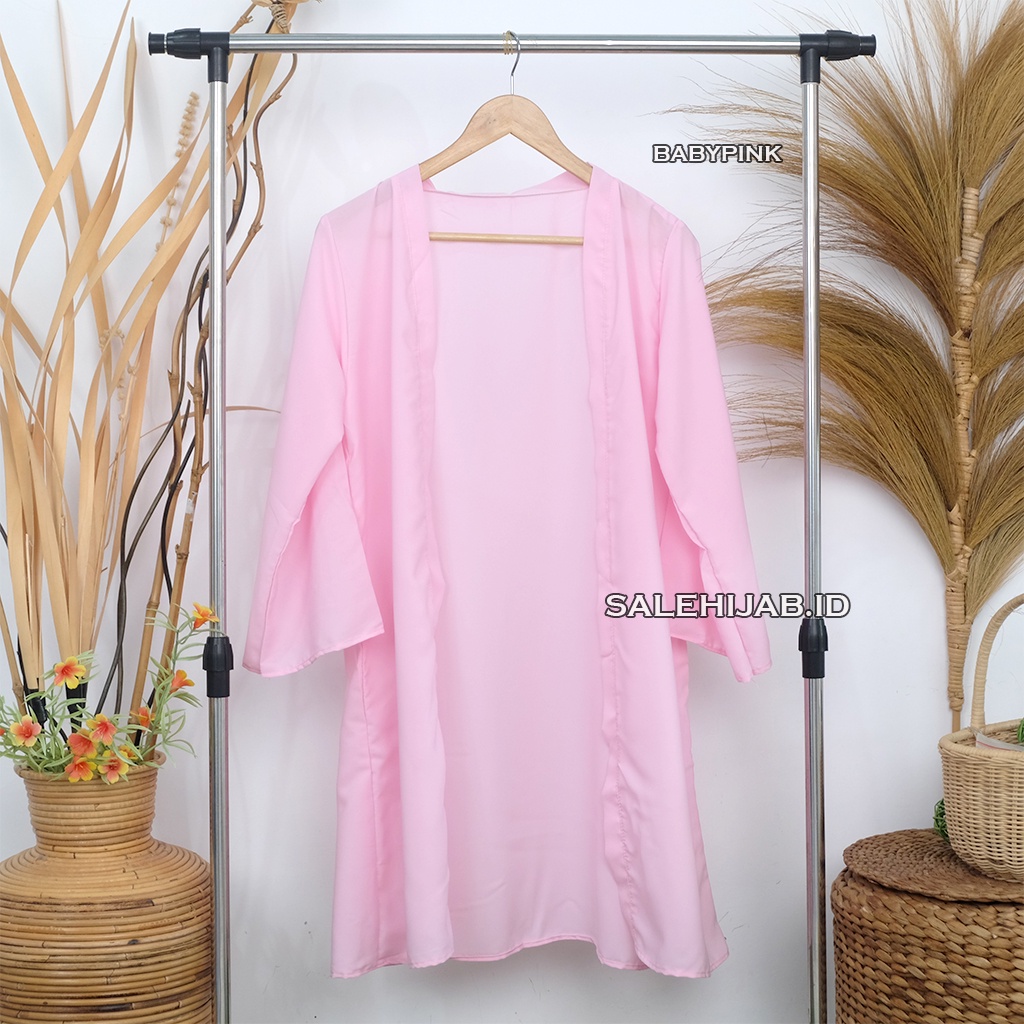 LONG CARDIGAN WOLFIS PREMIUM (cardi / cardy woolpeach)-BABYPINK