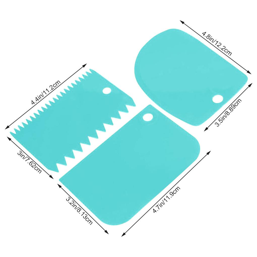3pcs/lot Scraper Pemotong Kue Slicer Spatula Untuk Kue Krim Scraper Pasty Pemotong Scraper Tepi Tidak Teratur DIY Lebih Halus