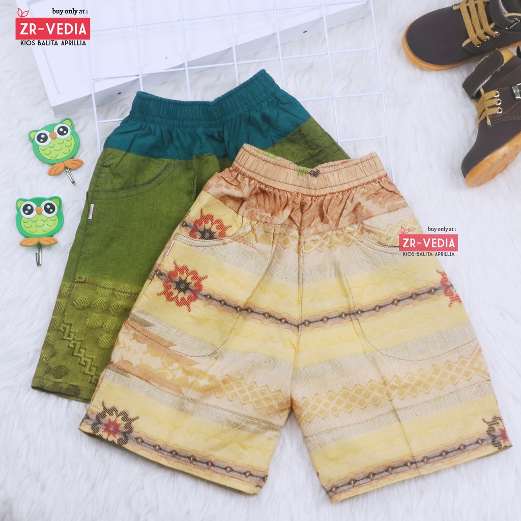 Celana Hawai Square Uk. 5-6 Tahun / Celana Harian Kolor Anak Laki Pants Kids Pendek Motif Murah Adem