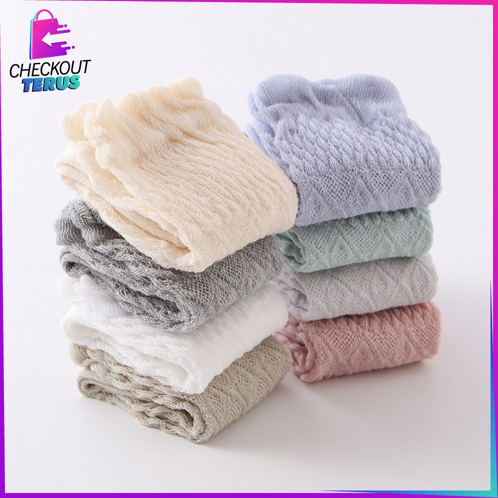 CT P211 Kaus Kaki Panjang Anak Model Jaring Bayi Korea Lucu Kaos Kaki Panjang Anti Nyamuk Polos Kaos Kaki Anak