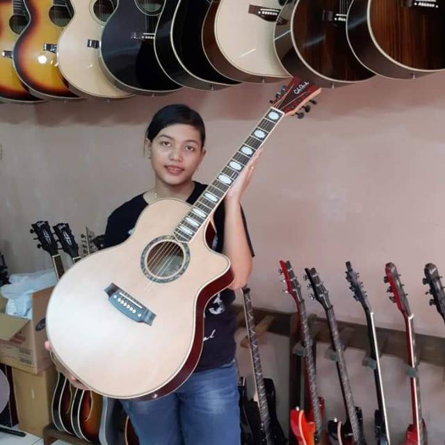 GITAR AKUSTIK ELEKTRIK COLE CLARK DOBLERAN NATURAL