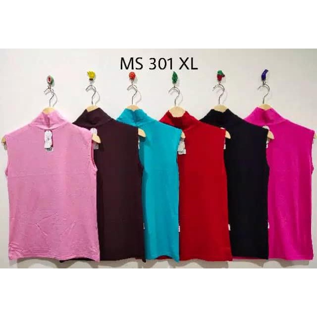 Kaos Kutung Leher  Rayon Adem Good Quality Miranda MS 301 ThankTop Turtle Neck Manset Tanpa Lengan