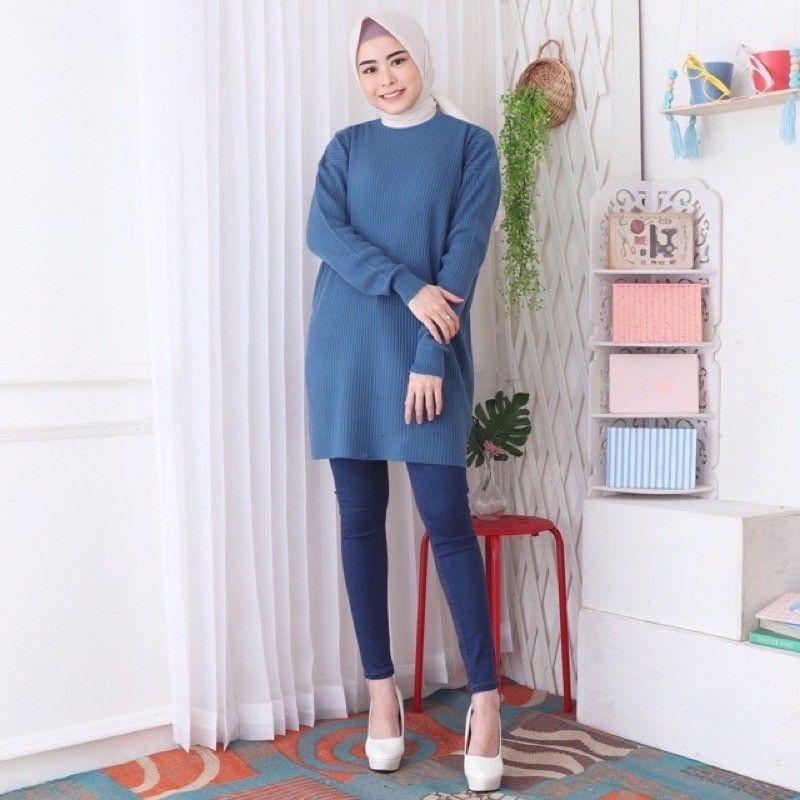 PROMO NNS, BOXY TUNIK/BAJU WANITA/RAJUT OUTERWEAR