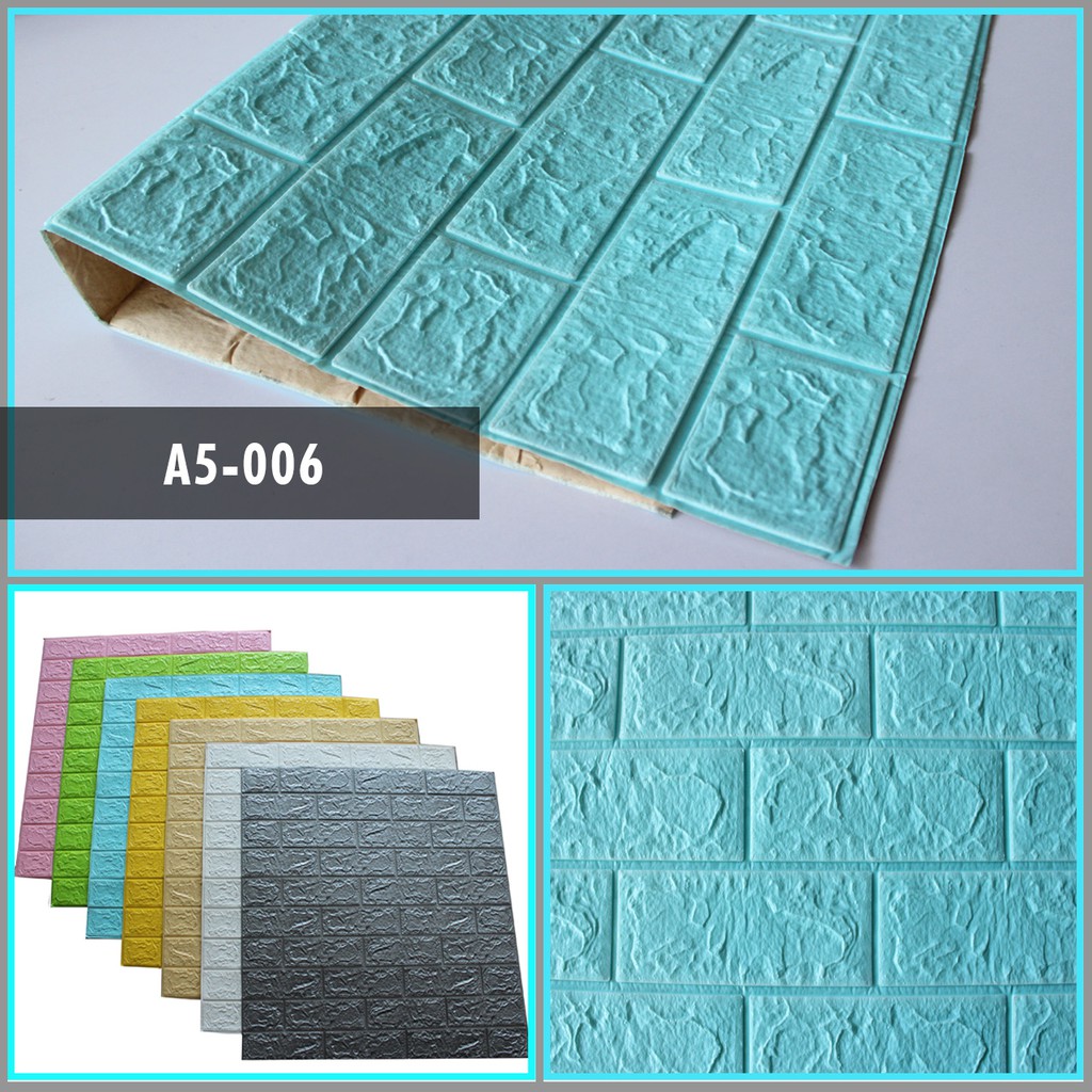 Wallpaper Walpaper Walpeper Dinding 3D Kamar Tidur Foam Murah 70 x 77 cm r Stiker Bata Putih 3MM-7