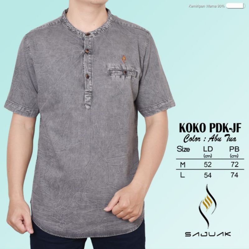 Sajuak Baju kemeja koko kemko pria lengan pendek new denim JF original terbaru by sajuak