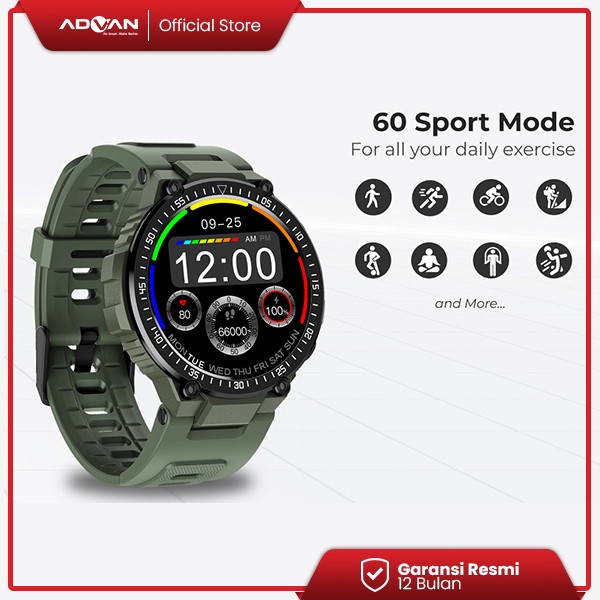Advan Army Force Smartwatch 1.39″ AMOLED | Bluetooth Call | 60 Sports
