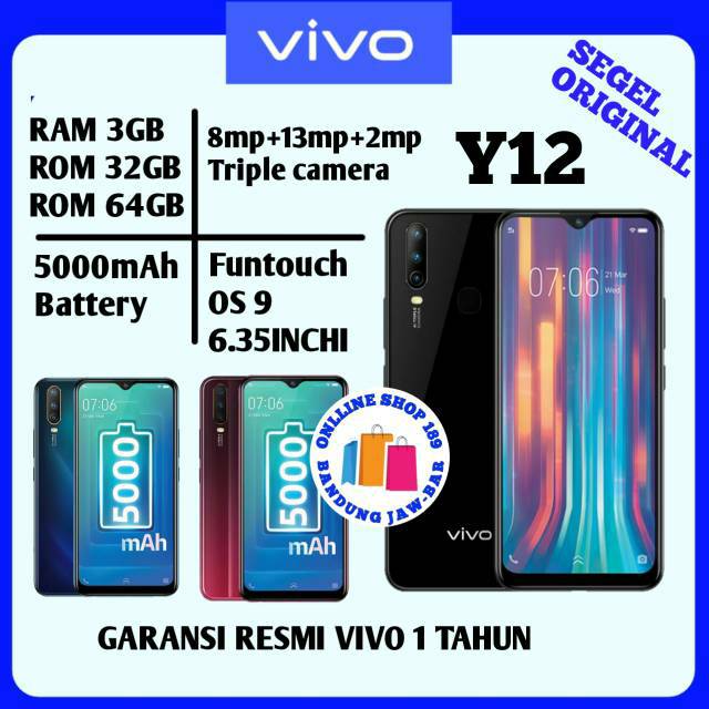 VIVO Y12 RAM 3/32/64 GB GERANSI RESMI | Shopee Indonesia