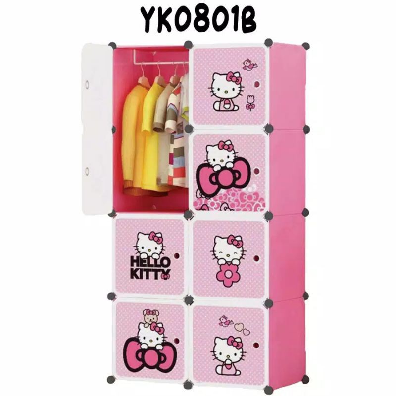 Lemari plastik portable 8 pintu