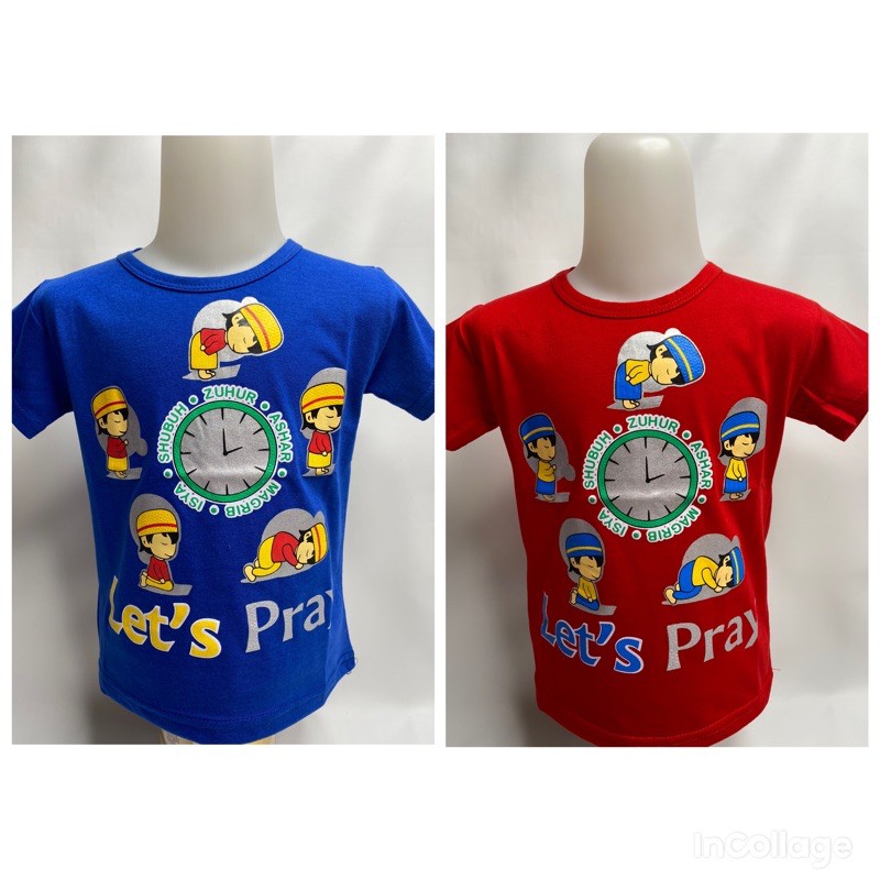 Kaos anak laki2-kaos LET’s pray 1-11 tahun