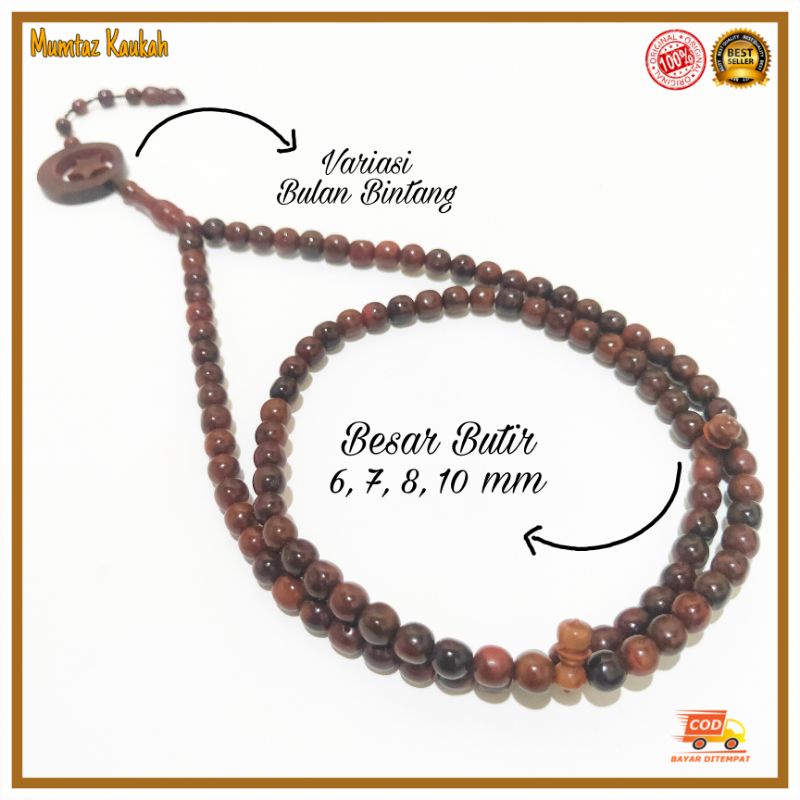 Tasbih kokka kaukah 99 butir bulan bintang original kauka kaoka kaokah koka