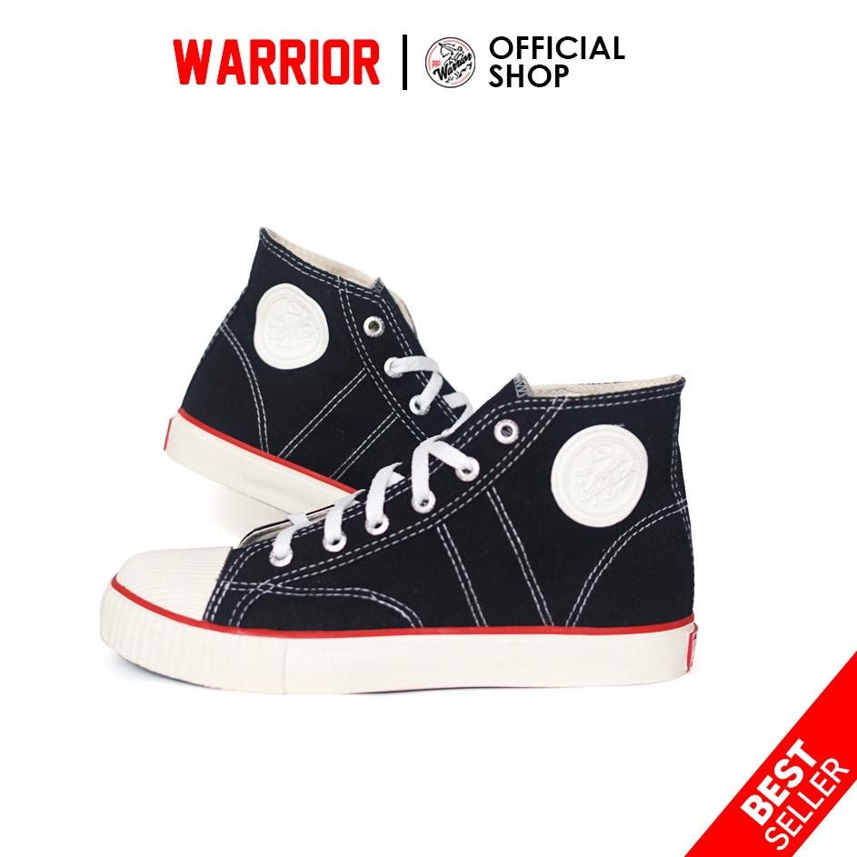 Terbaik Warrior Classic Hitam Putih HC - Sepatu Sekolah Warrior Tinggi