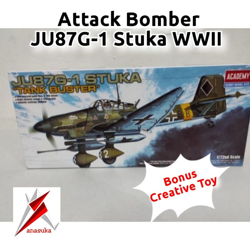 Pesawat Stuka Jerman Perang Dunia II Model Kit Miniatur