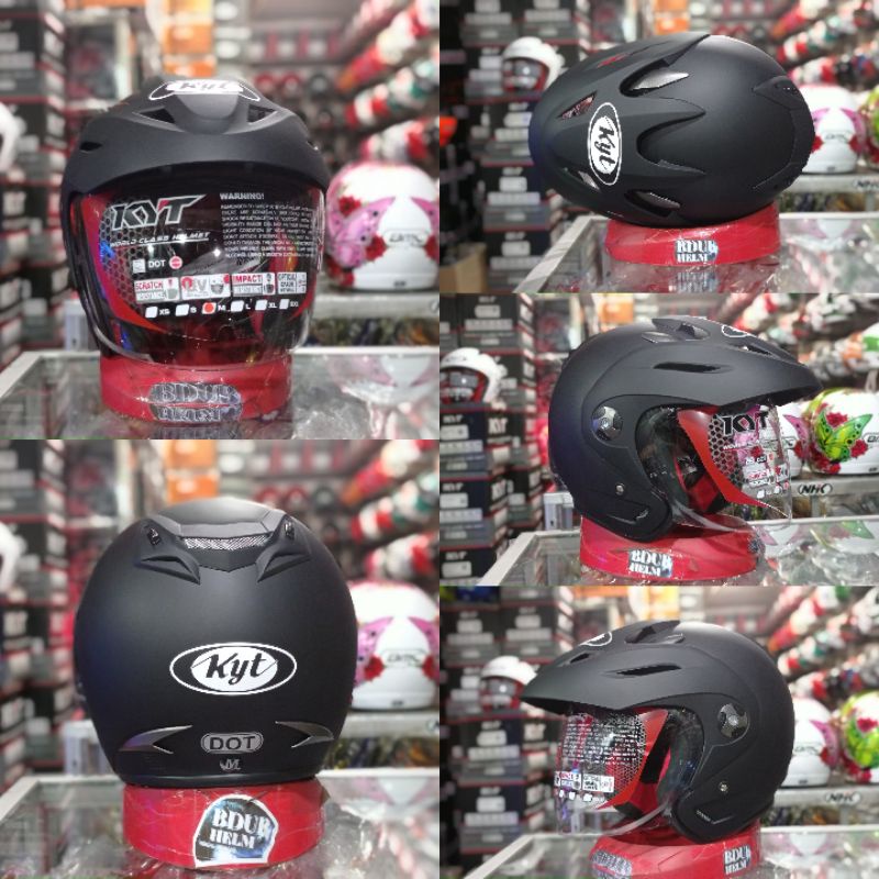 HELM KYT VENOM RR & ROMEO SOLID SERIES 100%  ORIGINAL SNI-DOT-Romeo itam doff