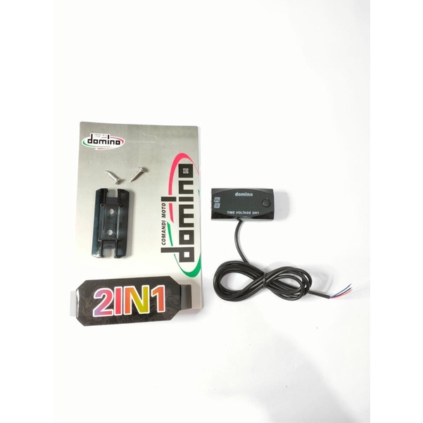 VOLT METER MOTOR DIGITAL PLUS JAM 2 IN 1 WATERPROFF VOLTMETER AMPER AKI DAN JAM DIGITAL MIO BRAT SCOOPY VARIO NMAX AEROX PCX DLL