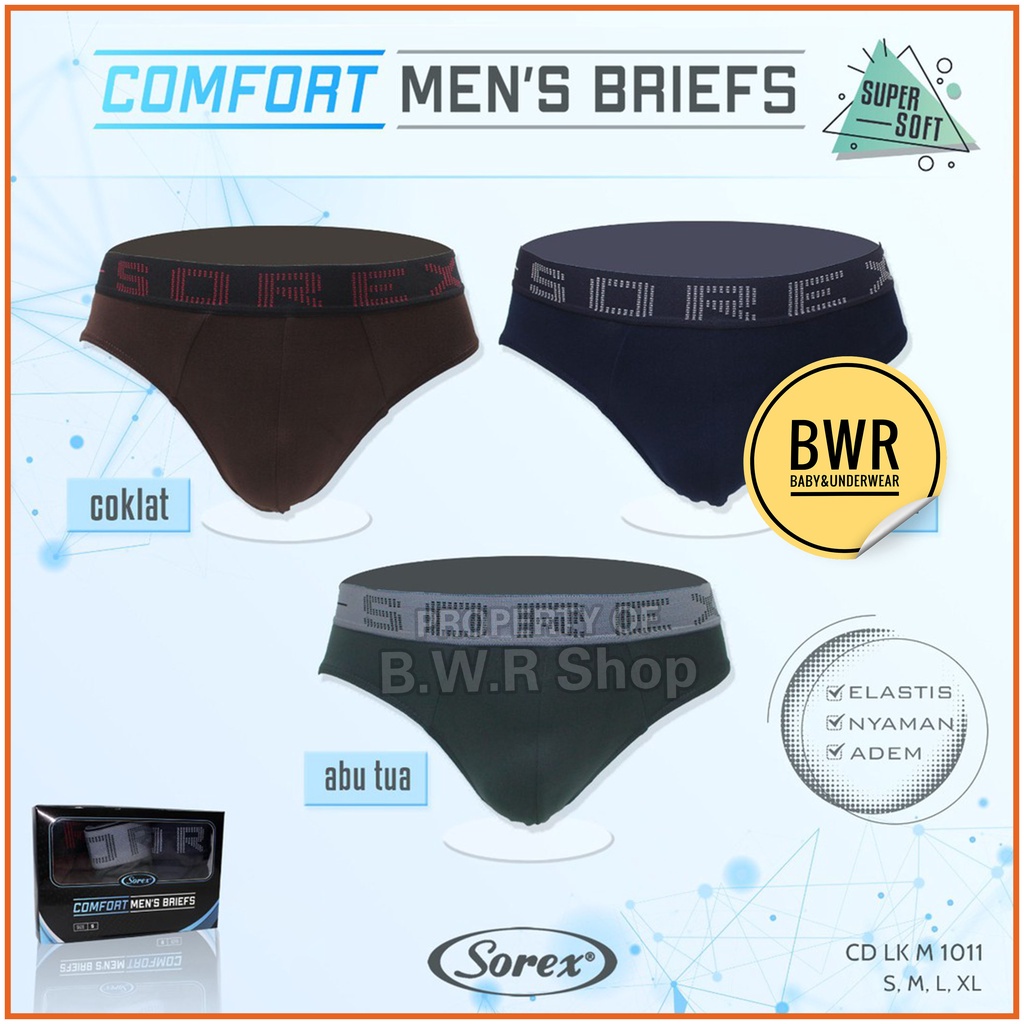 [ Ecer ] CD Sorex M 1011 Comfort / Celana Dalam Pria M1011 Karet Tebar Man Briefs Super Soft | Bwr