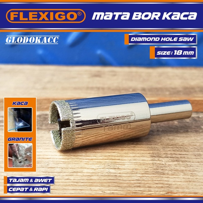 Mata Bor Kaca &amp; Granite uk. 18 mm Original Flexigo Diamond Hole Saw