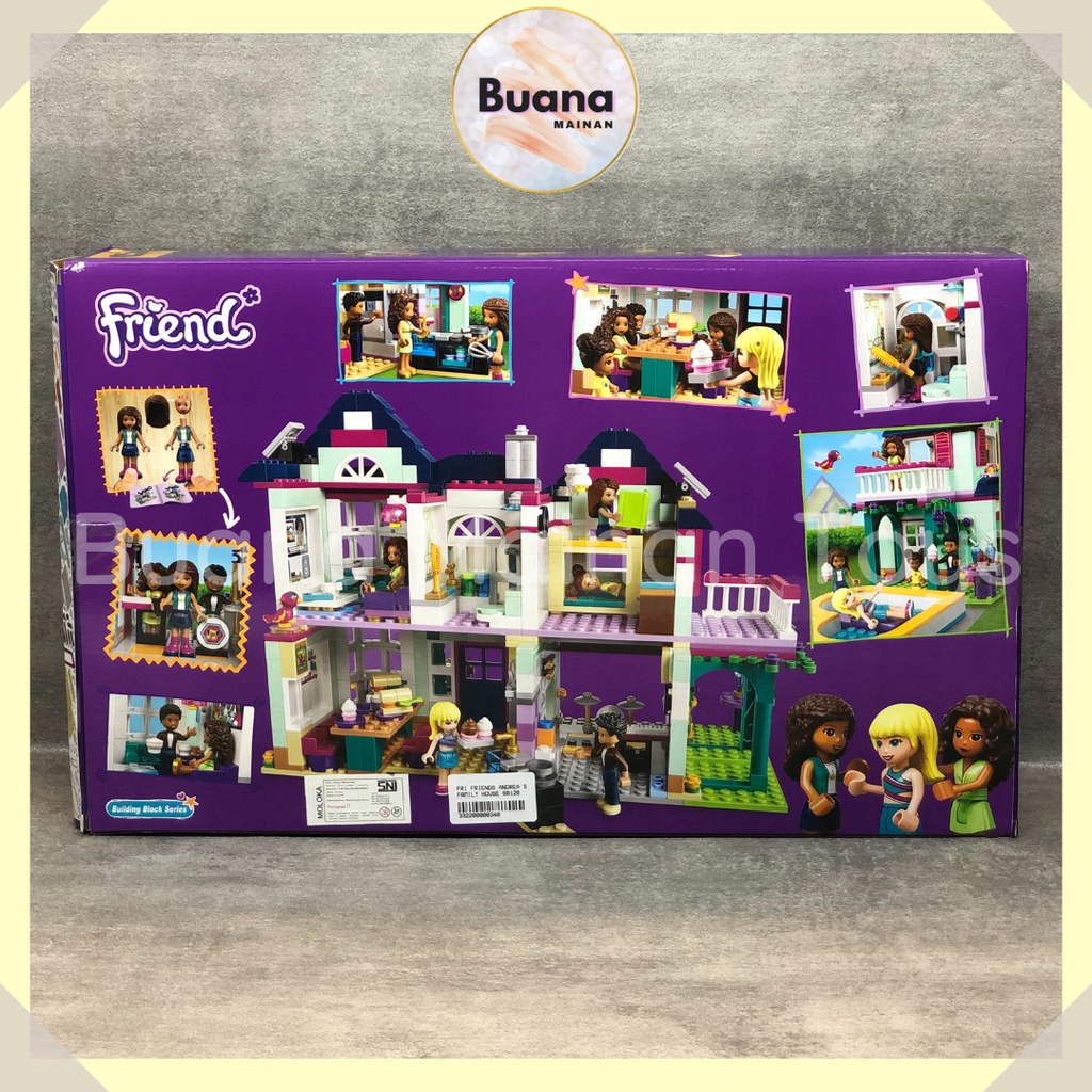 BRICKS FRIENDS ANDREA FAMILY HOUSE MAINAN EDUKASI ANAK CEWE RUMAH KASTIL PRINCESS BRICK BLOCK FRIEND 60120