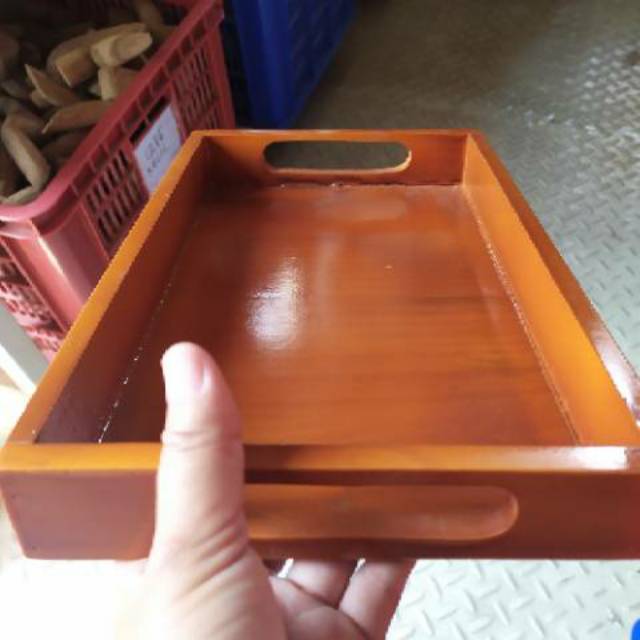 Baki Kayu / Nampan Kayu / Tray Kayu warna WALNUT 28 x 18 cm