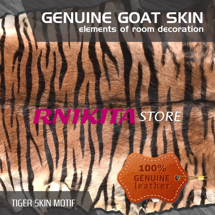 GENUINE GOAT SKIN WITH TIGER MOTIF - Kulit Kambing Asli Motif Macan