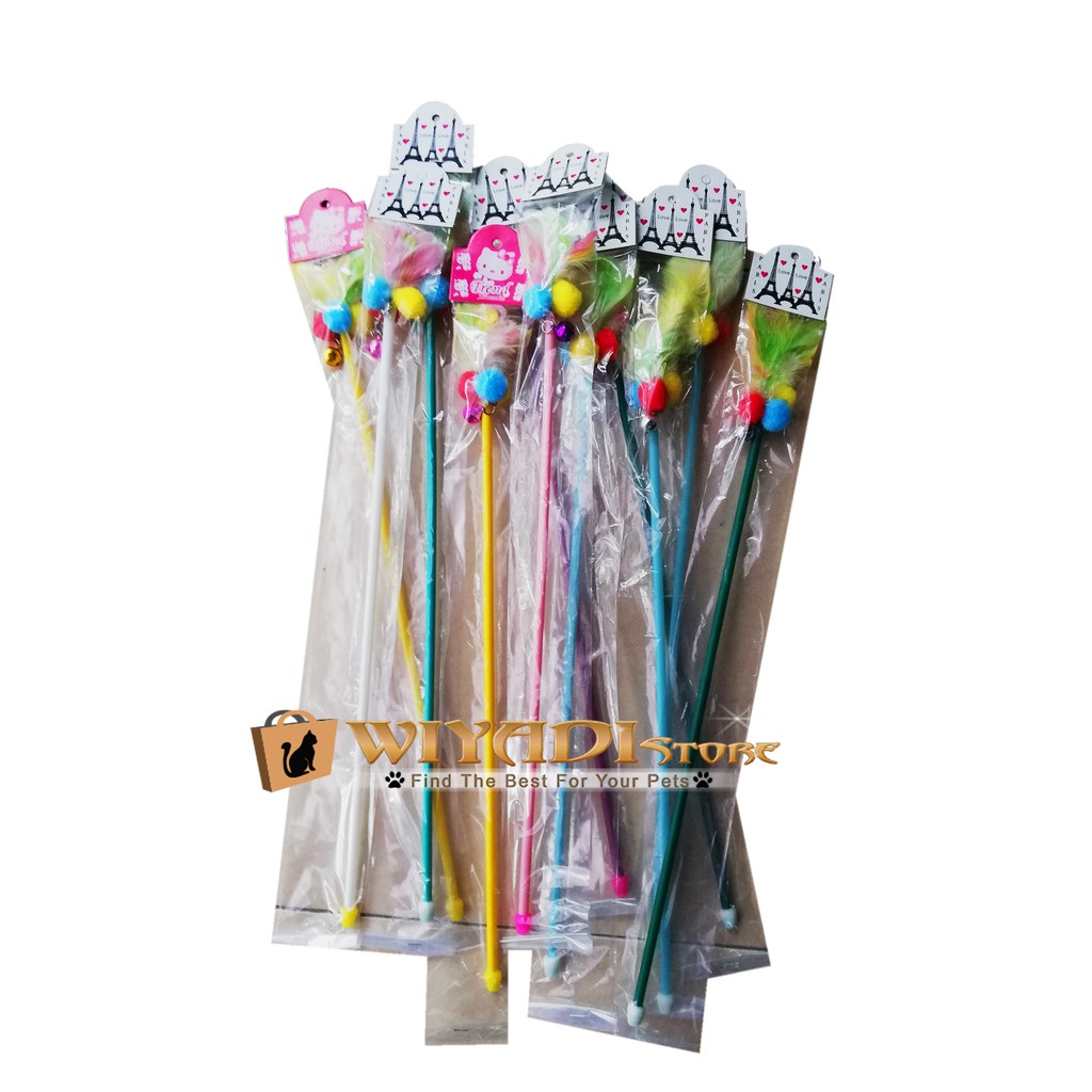 Mainan Kucing Cat Toys Stick stik bulu Rainbow untuk kucing aktif