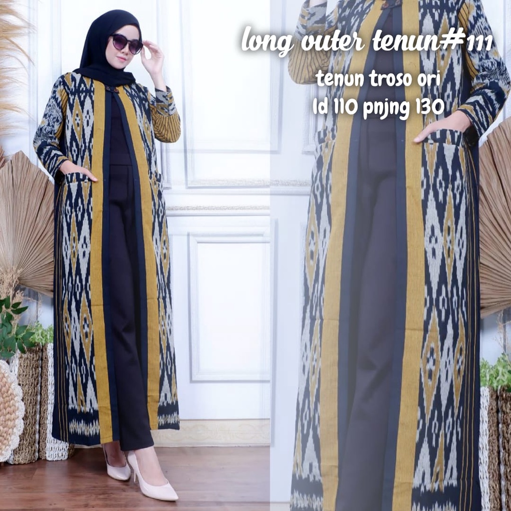 LONG OUTER BATIK WANITA TENUN TROSO ORI N0 111