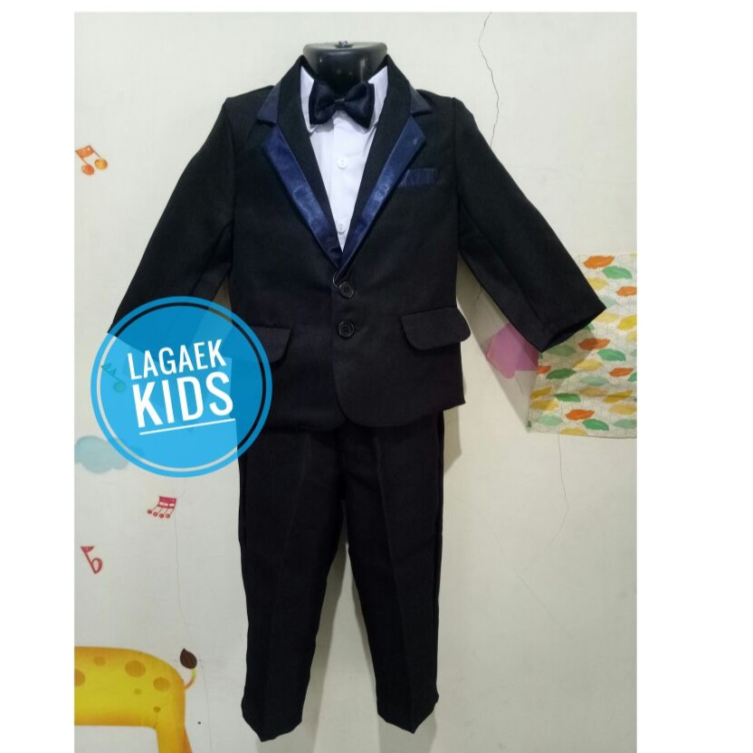 Set Jas Pesta Anak Laki Usia 1 2 3 9 10 Tahun Hitam Garis Navy 4in1 Jas Pesta Anak Laki Hitam Resmi