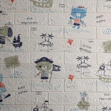 PROMO!! BUY 25 FREE 1 !! WALLFOAM 3D MOTIF ANAK-ANAK 70X77 CM / WALPAPER FOAM-BK0436 2.5MM