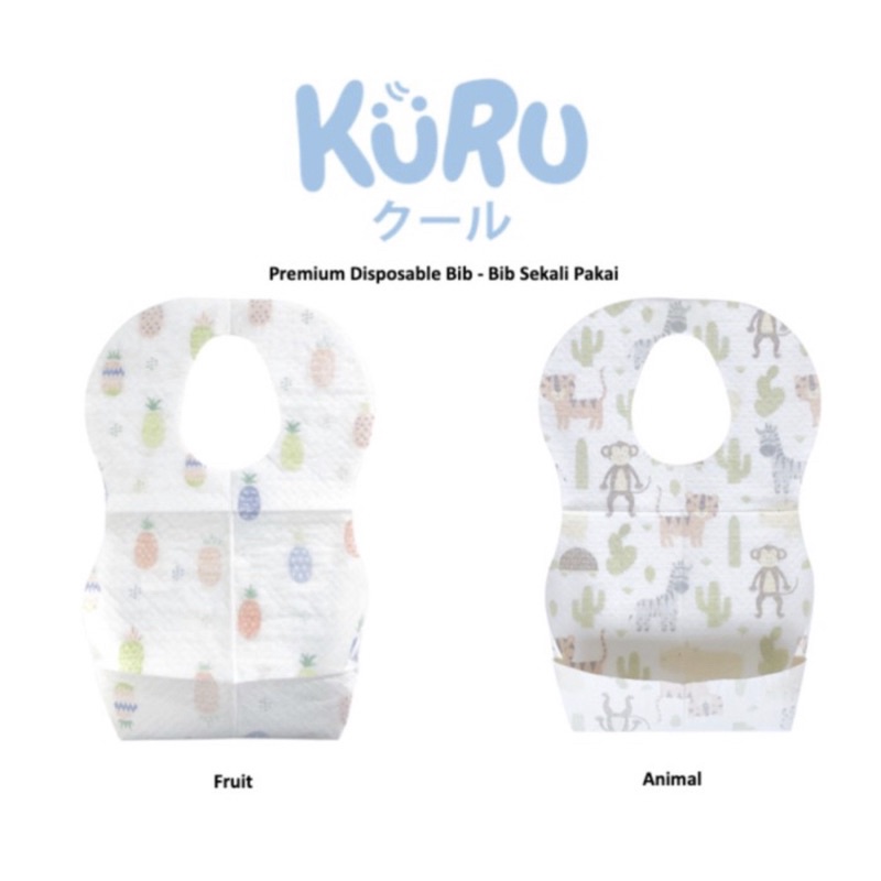 KURU Disposable Bib | Celemek Anak Bayi Sekali Pakai | Baby Bibs Apron