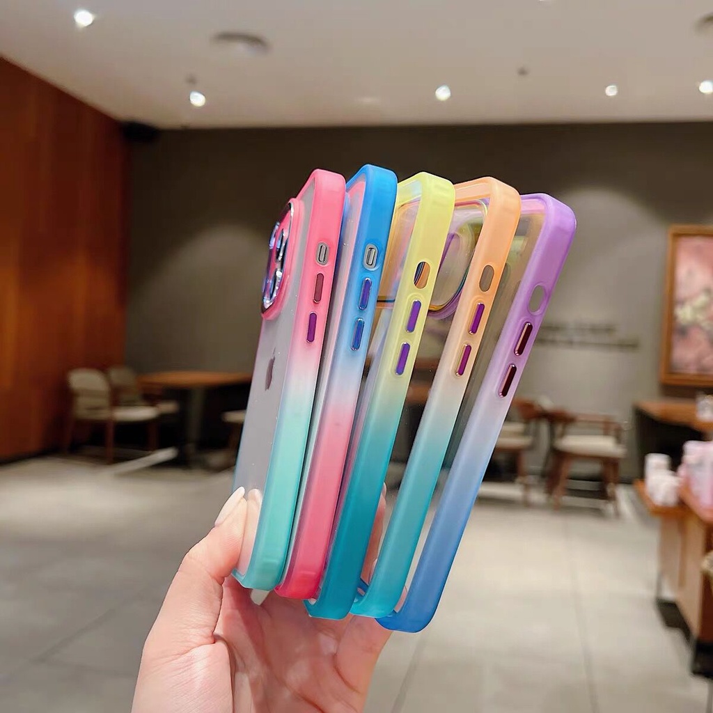 (Ready Stock) Soft Case Tpu Warna Gradasi Untuk Iphone 13 pro max 11 12 pro max 13