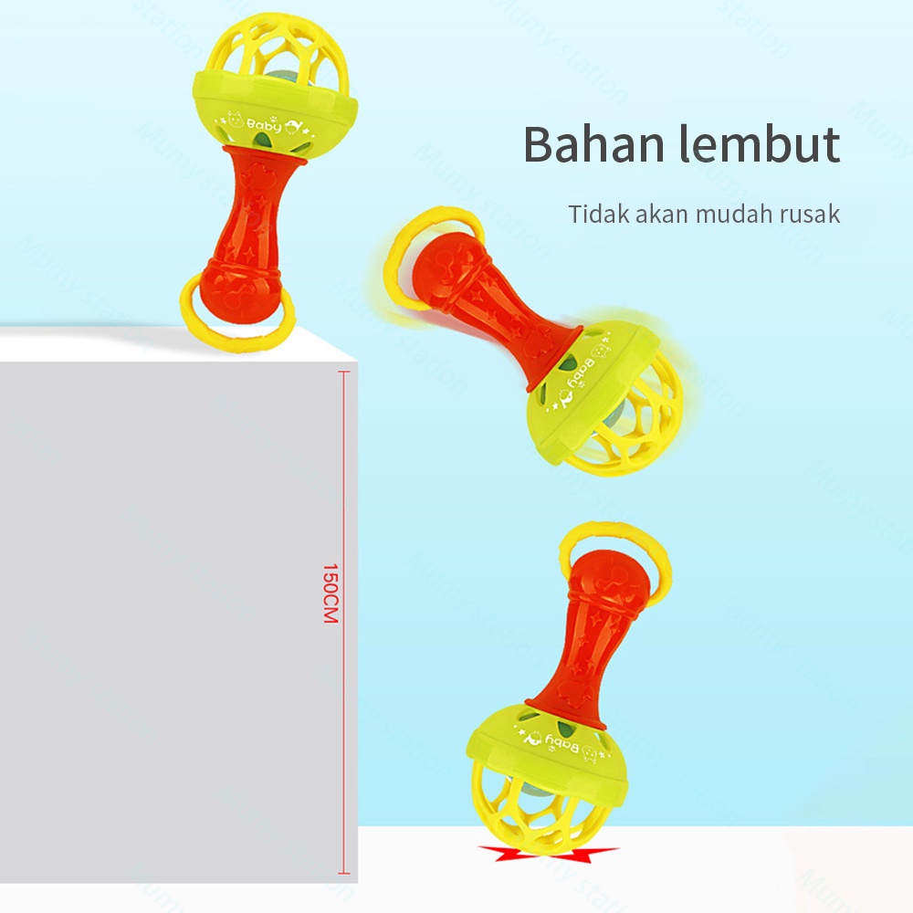 Mumystation  Rattle Bel Tangan dengan Suara / mainan rattle bayi untuk Hadiah Ulang Tahun