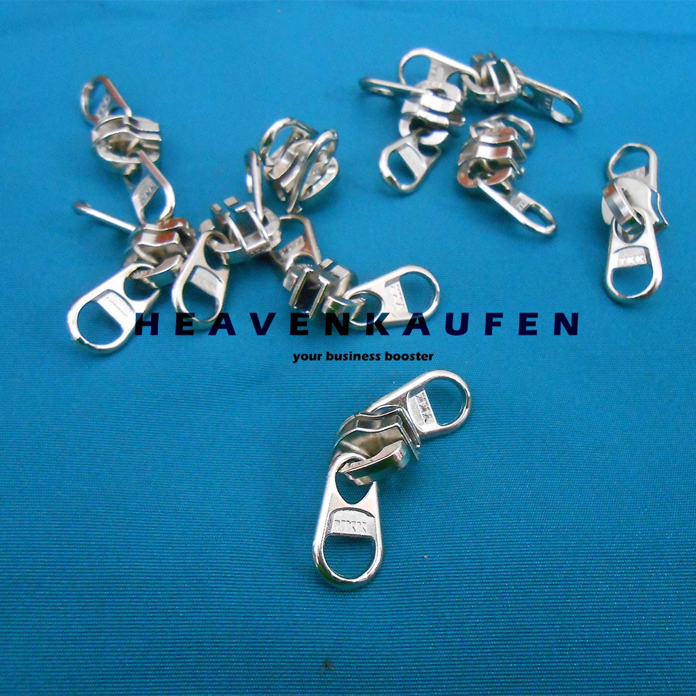 Kepala Resleting Kepala Zipper YKK Model Kepala Dobel Double Ganda 2 Kepala No 5 Nikel Silver Pendek