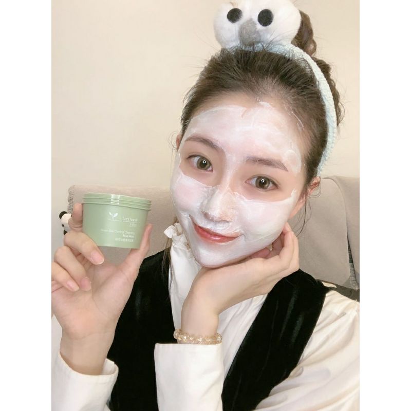 Green Tea Cooling Cleansing Mud Clay Mask Masker Wajah Green tea 100gr