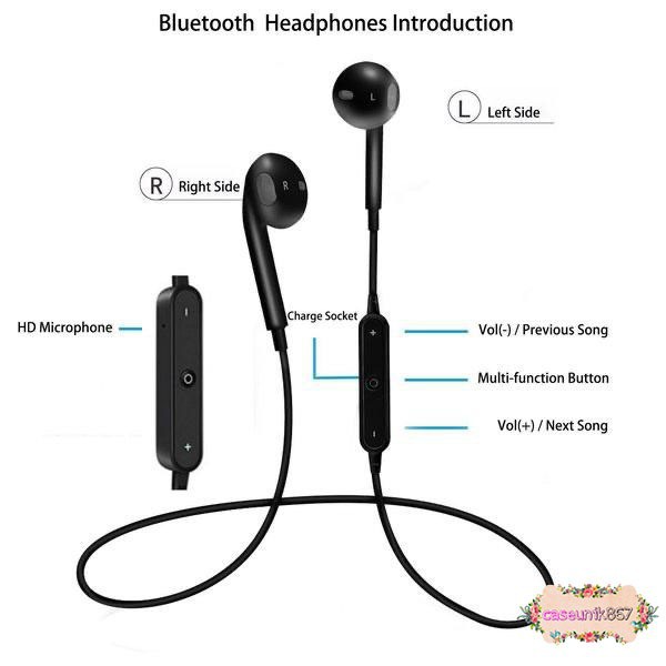 S6 Headset Headsfree Hf bluetooh tali sport super bAss wireless earphone CS2230