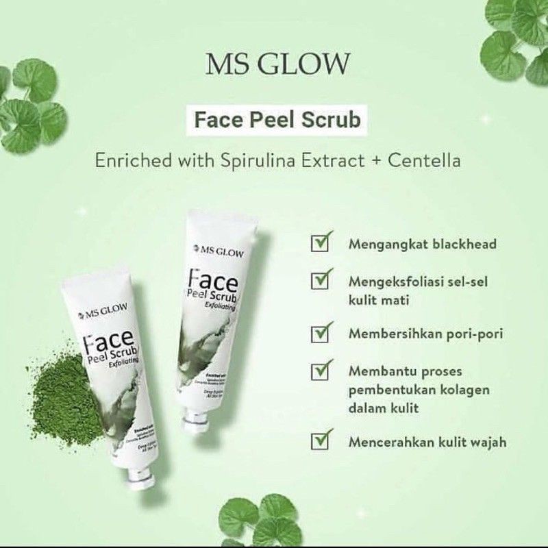 Face Peel Scrub Ms Glow Original Scrub Wajah Perawatan Wajah