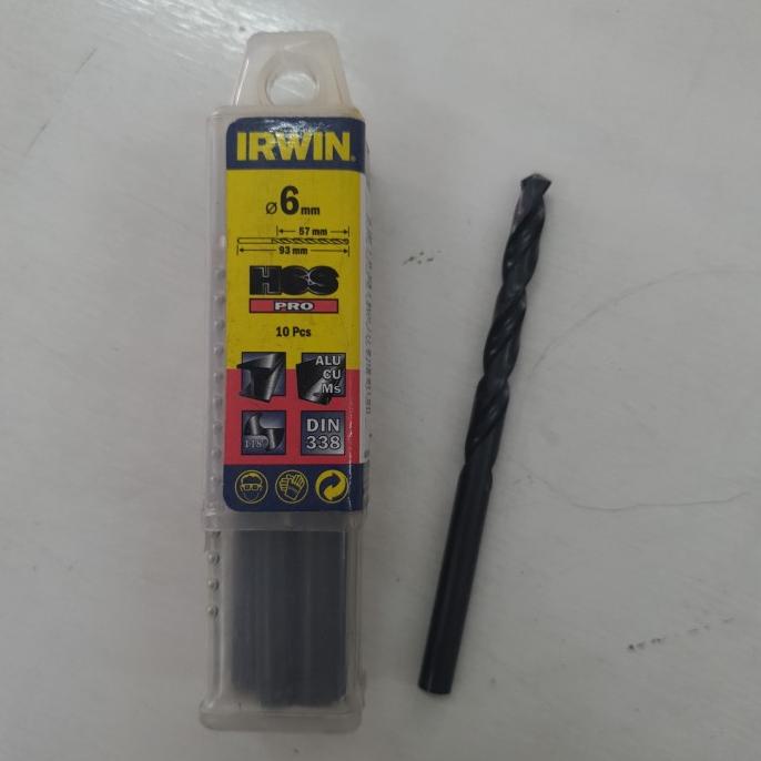 #####] mata bor irwin hss pro 6mm / mata bor besi 6mm irwin hss pro