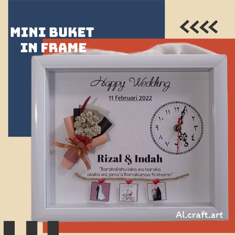 KADO/ Gift Wedding/ Gift Britday/ Gift Ideas/ Hampers/ Buket In frame/ Frame 3D Pop Up/ Bingkai/ Jam