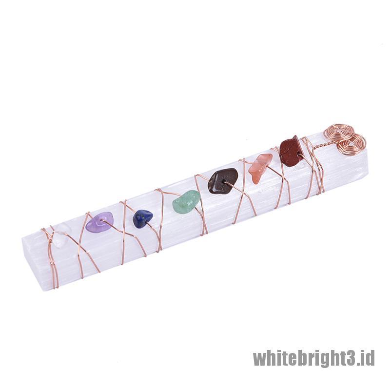 ❤White3 Warna Putih❤ Stik Batu Kristal Kuarsa Selenit Alami Untuk Pembersih Energi Chakra