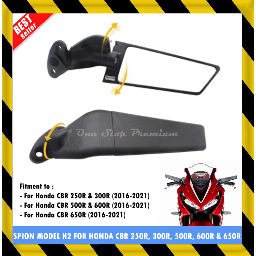KACA SPION SEPION RACING TIPIS MODEL RIZOMA WINGLET SAYAP STEALTH KAWASAKI H2 FOR HONDA CBR 250R 600
