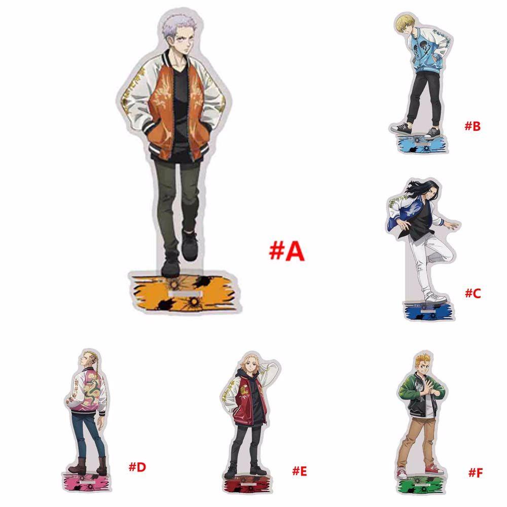 Lanfy Tokyo Revengers Anime Kartun Anime Fans Hadiah Sano Manjiro Hanagaki Takedao Ken Desktop Standing Card Ryumiya Dekorasi Figure Model Plat