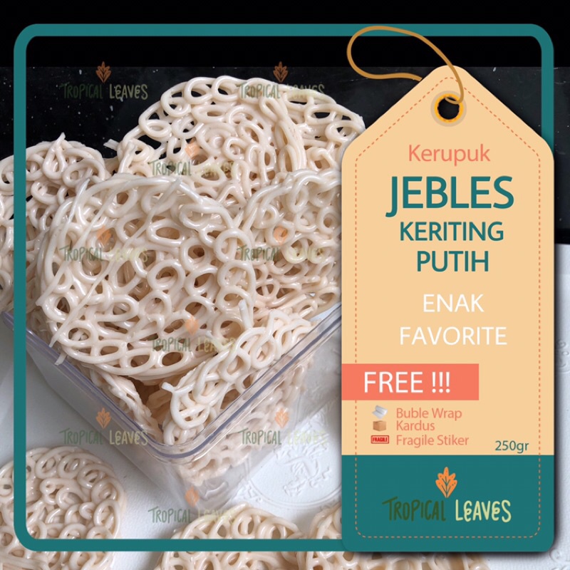 

KERUPUK JEBLES PUTIH 250gr / KERUPUK MENTAH / KRUPUK RANTE BAWANG /KERUPUK KRITING / KERUPUK WARUNG