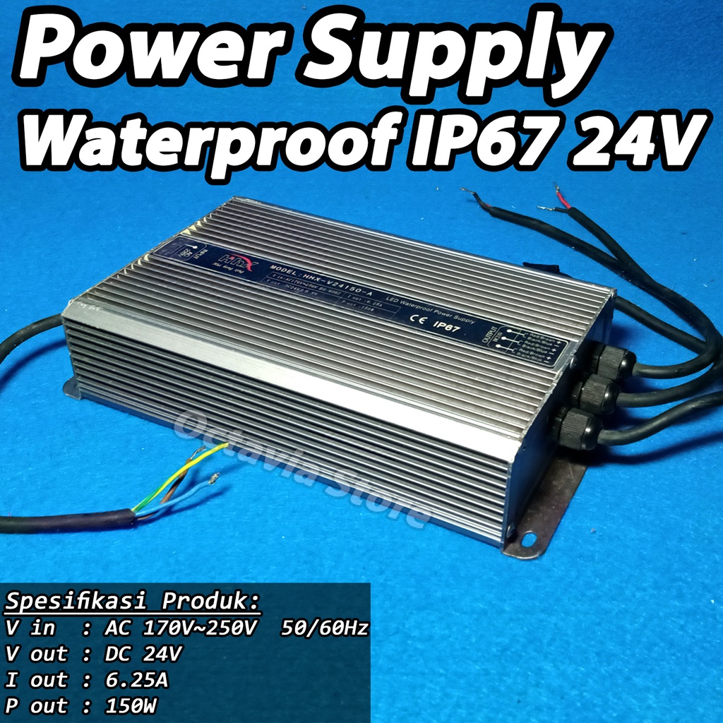 Power Supply Waterproof  6.25A  150W  IP67 24V