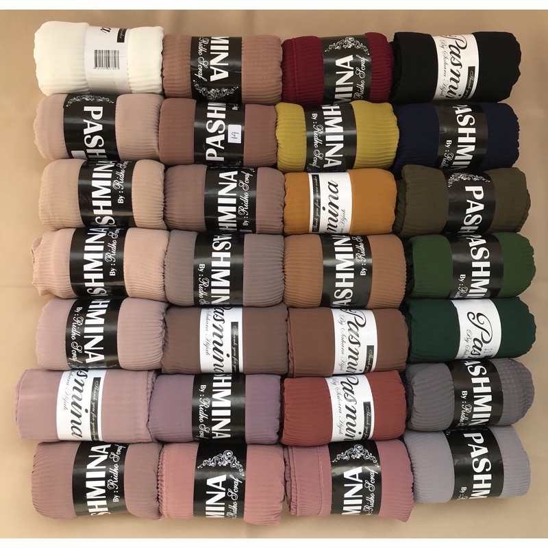 Hijab Pasmina plisket premium / Pasmina Plisket lidi / Pasmina pleated shawl / Pashmina plisket Tanpa Garis Tengah-1