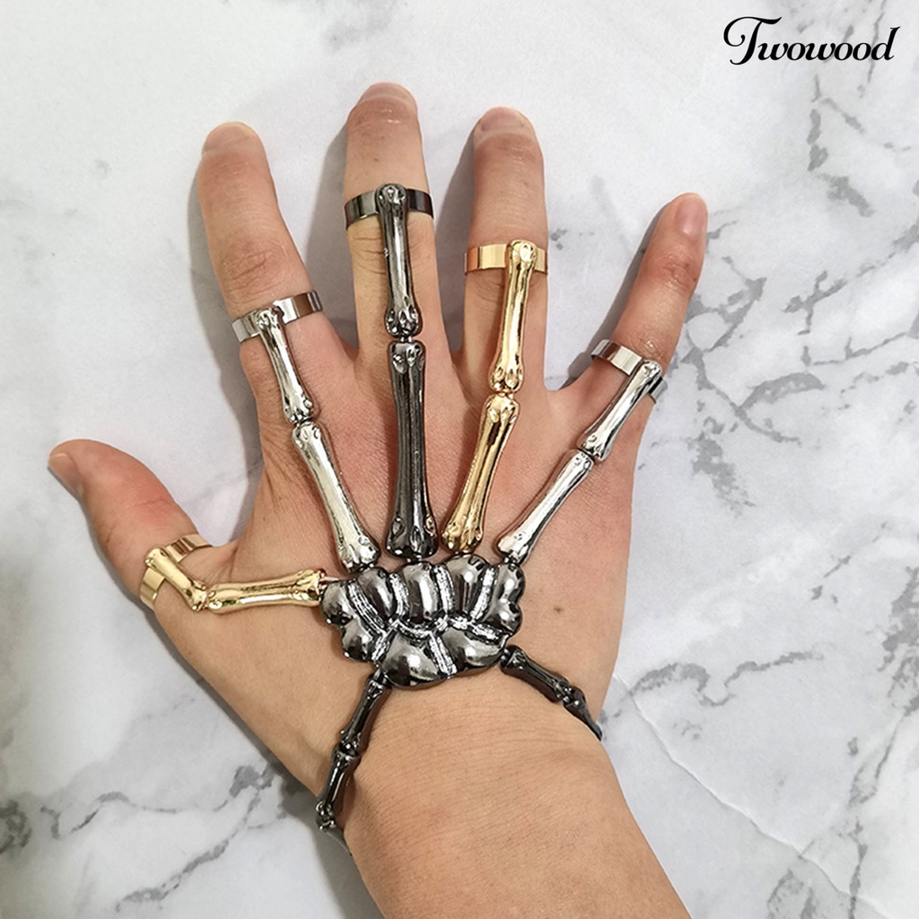 Gelang Desain Hantu Tangan Warna-Warni Bahan Metal Gaya Punk Untuk Cosplay Halloween