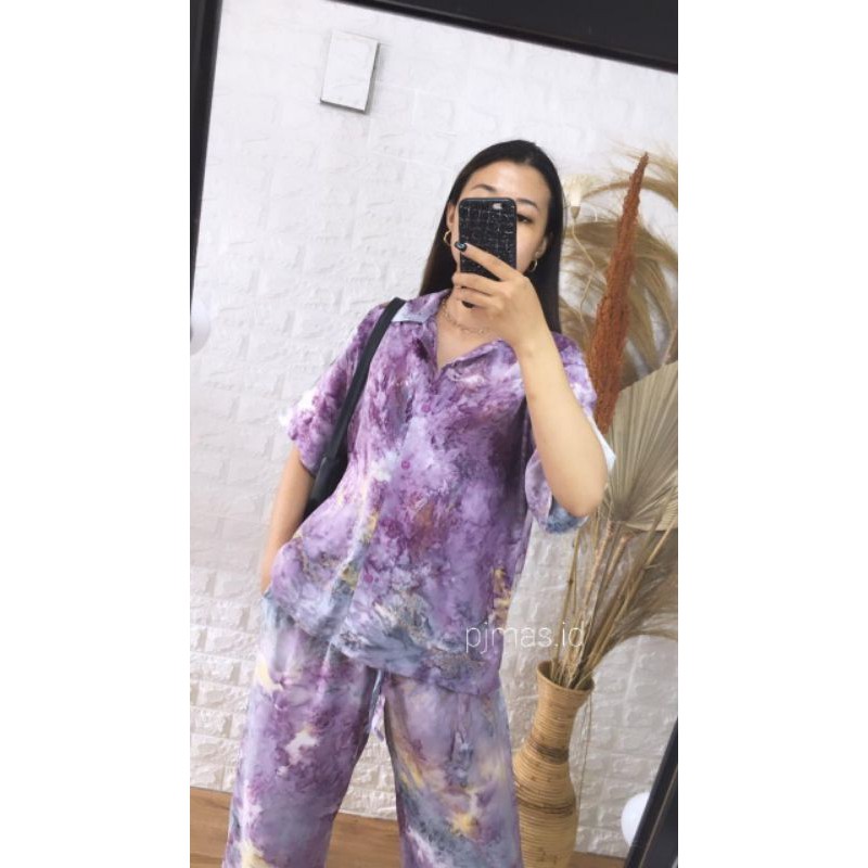 Piyama Set Lengan Pendek Tie Dye