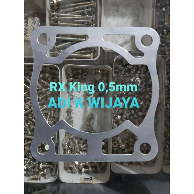 Perpak paking gasket blok buring almunium dan tembaga rx king rxking rxs tebal 0.5mm 0,8mm 1,0mm