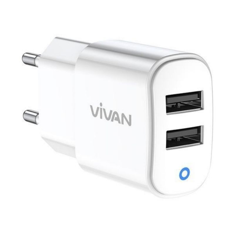 Vivan VP01 3.1A Dual USB Charger with Micro USB Cable