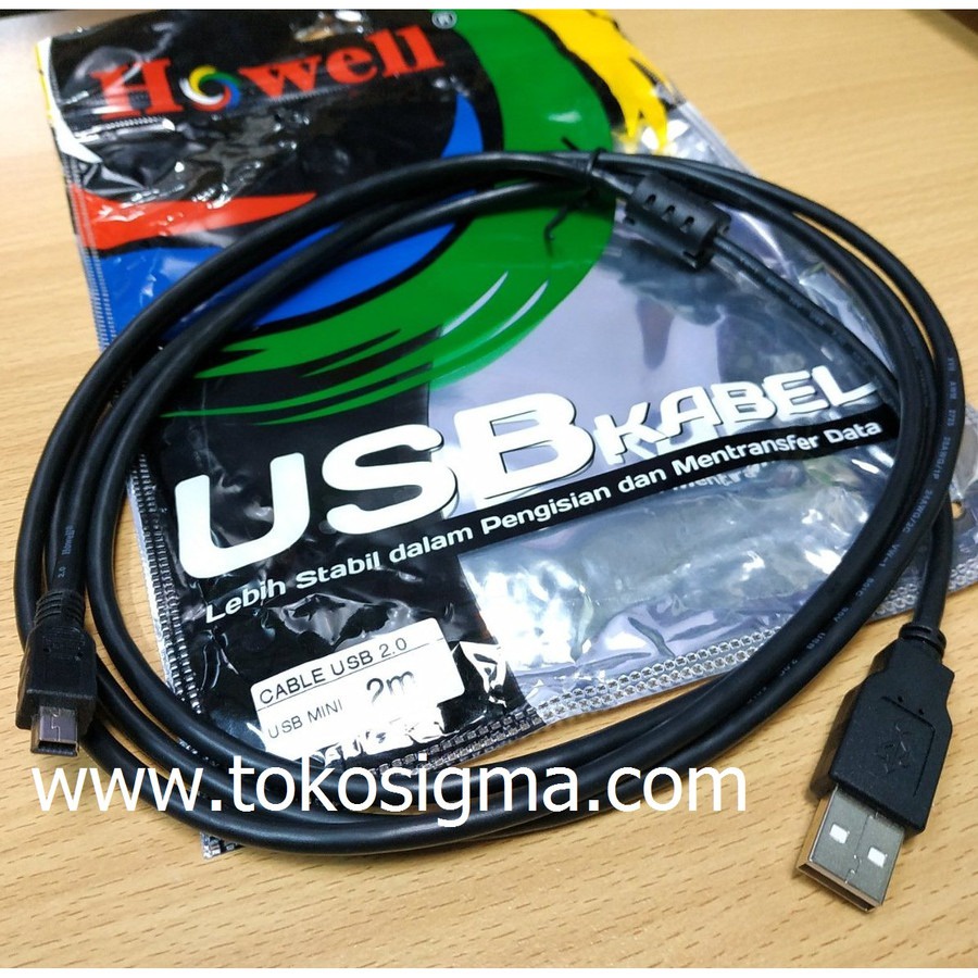 KABEL USB 2.0 to MINI USB PIN 5 2 meter HOWELL